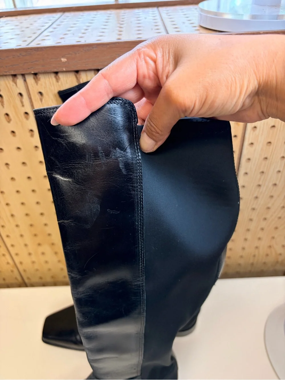 Vince Camuto Liberian Black Over-the-Knee Square Toe Riding Boots